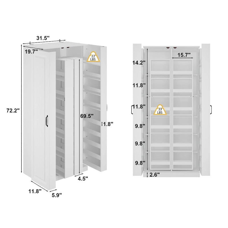 Organisateur de cuisine polyvalent : Meuble compact de 31,5 po avec rangement intelligent