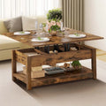 Table basse à plateau relevable, dessus extensible avec rangement dissimulé et étagère pour le salon