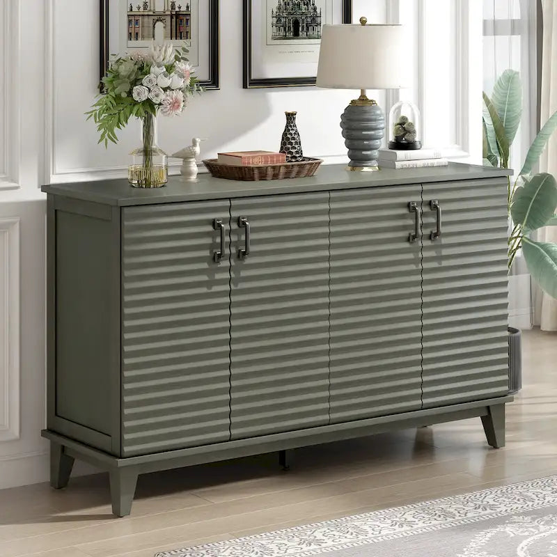 Buffet avec 4 portes grand rangement avec étagères réglables