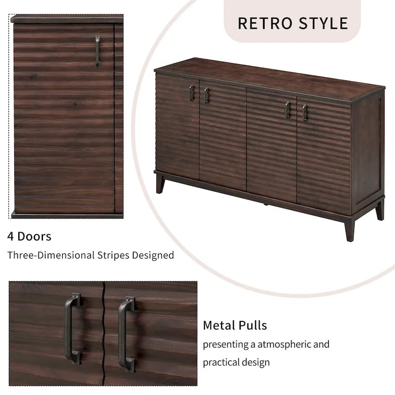 Buffet avec 4 portes grand rangement avec étagères réglables