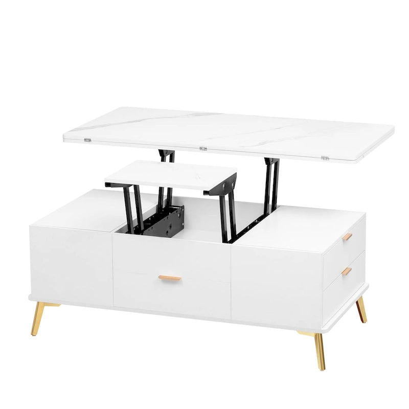Table basse relevable multifonctionnelle avec tiroirs