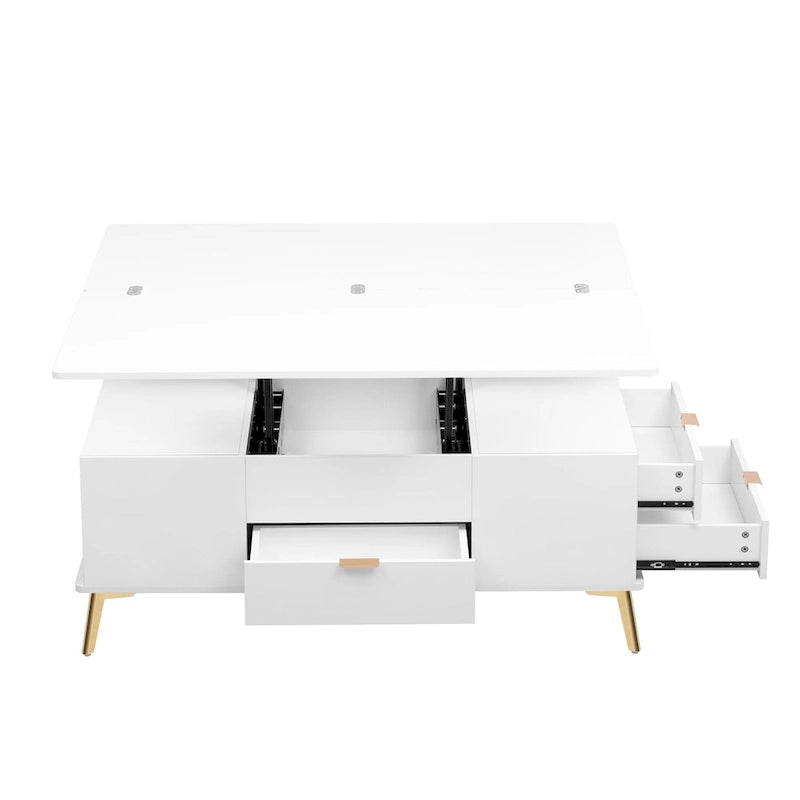 Table basse relevable multifonctionnelle avec tiroirs