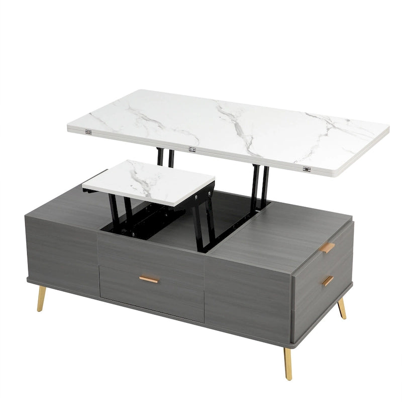 Table basse relevable multifonctionnelle avec tiroirs