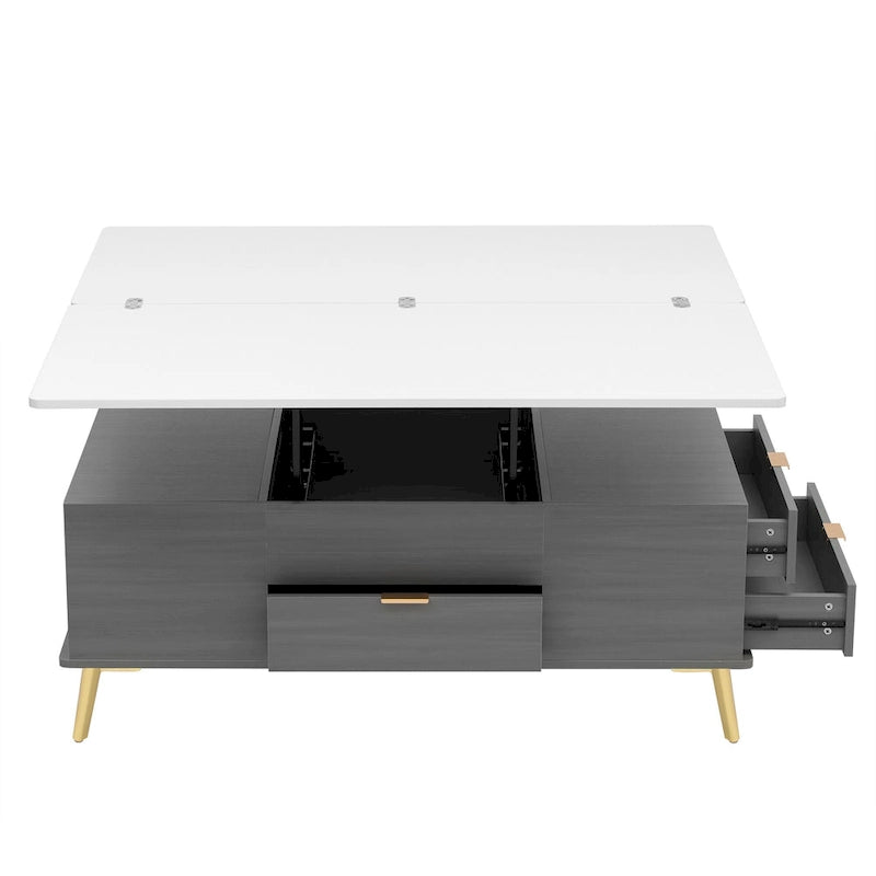 Table basse relevable multifonctionnelle avec tiroirs