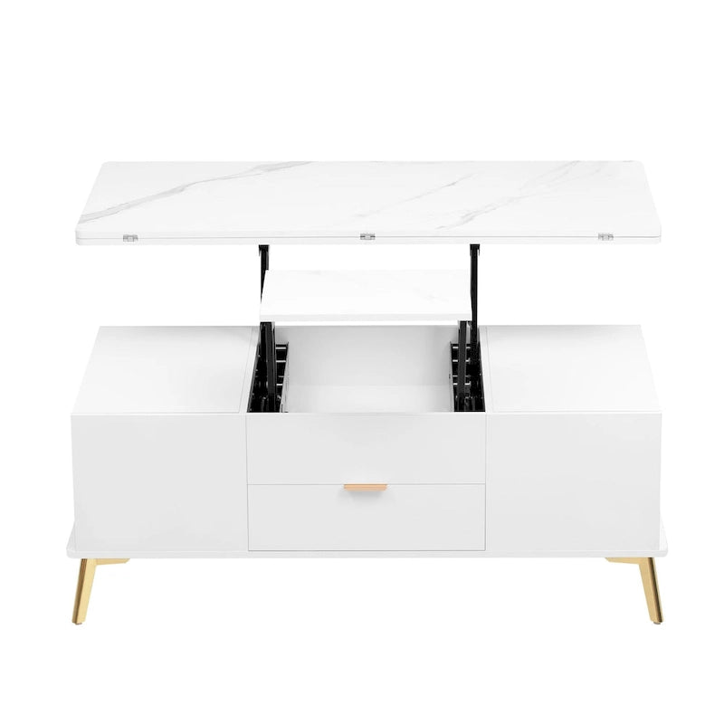 Table basse relevable multifonctionnelle avec tiroirs