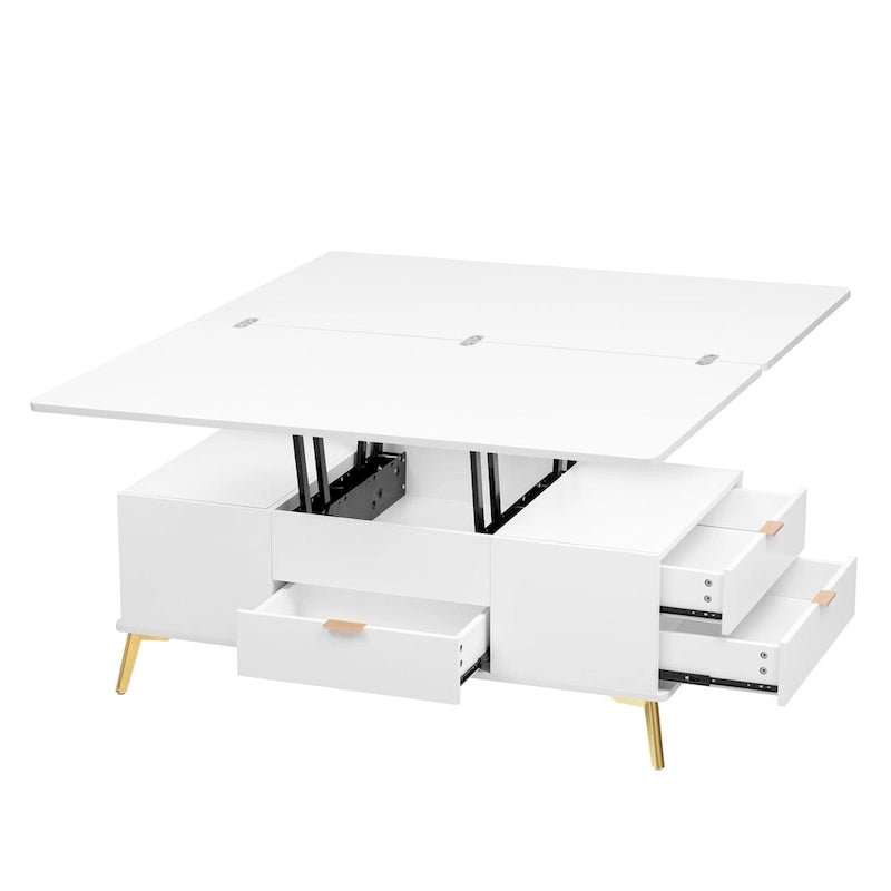 Table basse relevable multifonctionnelle avec tiroirs