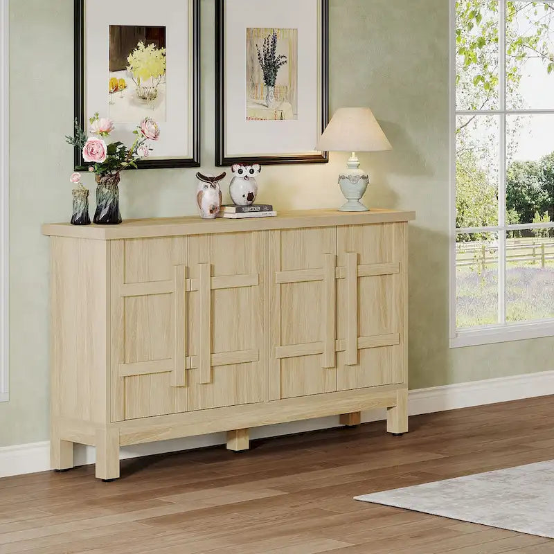 Buffet de ferme en bois de 55 pouces avec rangement
