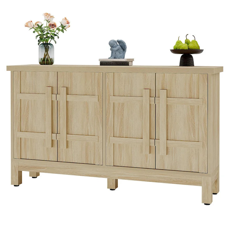 Buffet de ferme en bois de 55 pouces avec rangement